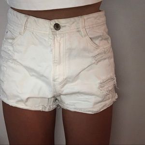 Zara white jean shorts